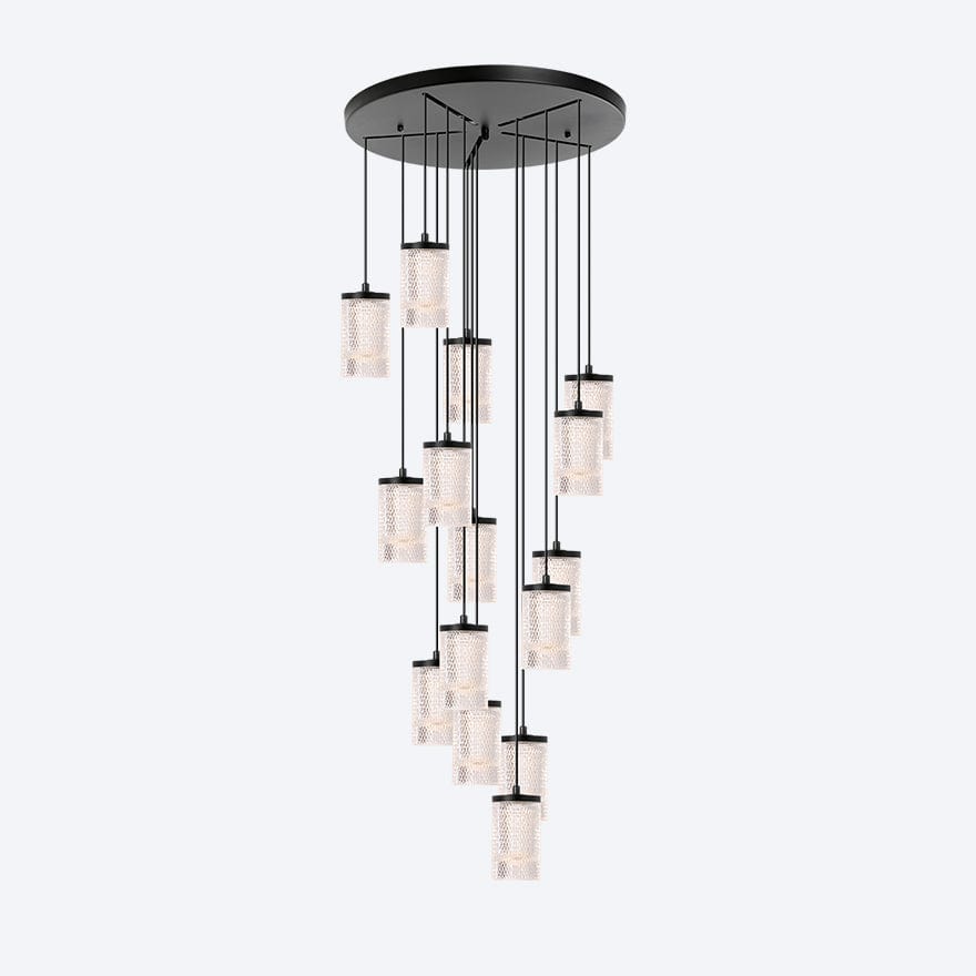 ACRYLIC SHADE 15 DROP CHANDELIER