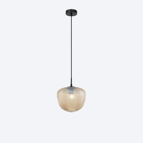 HUDSON S RIBBED GLASS PENDANT CHAMPAGNE