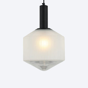 Camilla Pendant Light Opal Ribbed Glass