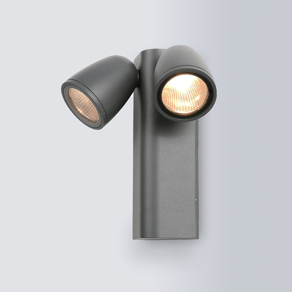 FLARA DUO OUTDOOR WALL LIGHT DARK GREY