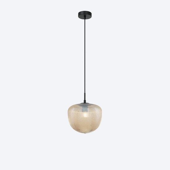 HUDSON S RIBBED GLASS PENDANT CHAMPAGNE