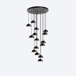About Space Lighting Yosh Shade A 15 Drop Black LED Chandelier