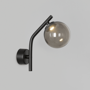 Caterpillar Wall B LED Indoor Wall Light Yosh Black Smoke 100 Glass