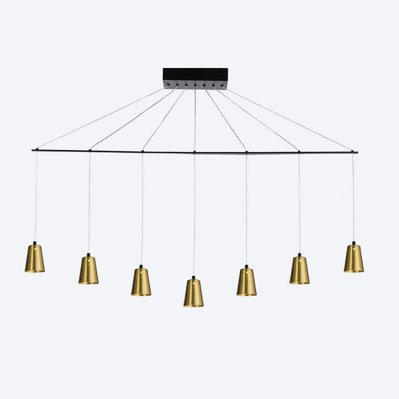 Zoro Linear 7 With Yosh Shade D Brass Pendant Light