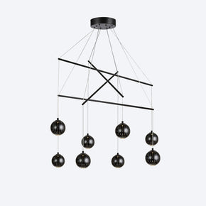 Zoro Multi 8 Yosh Shade E Black Pendant Light