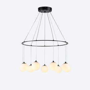 About Space Lighting Zoro Round 9 Light Dimmable Pendant Light with Yosh Glass