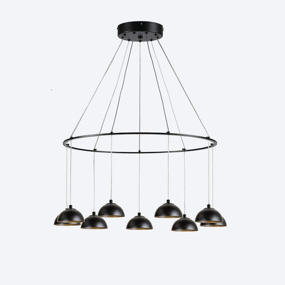 About Space Lighting Zoro Round 9 Light Dimmable Pendant Light With Yosh Shade 
