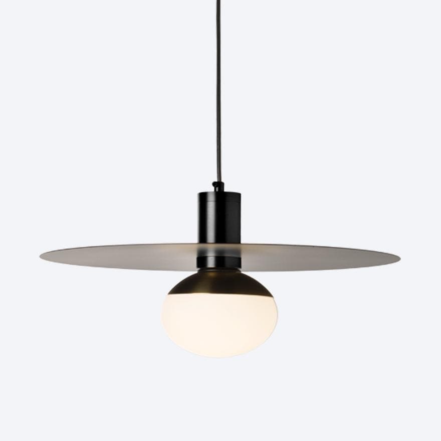 Glass disc ceiling shop light