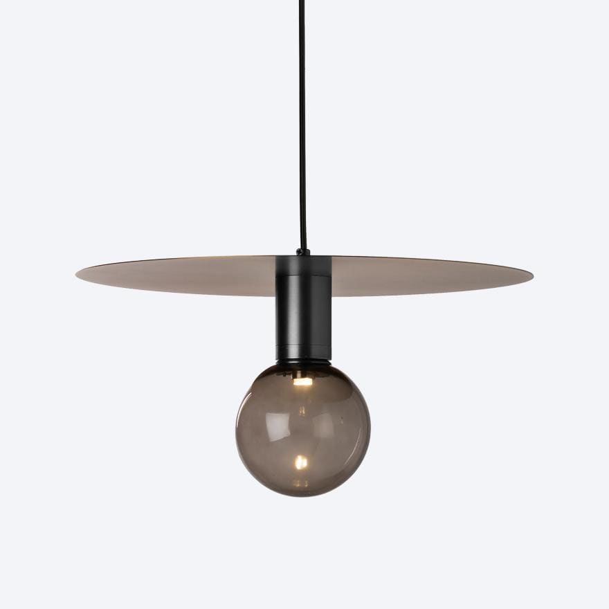 Glass disc pendant shop light